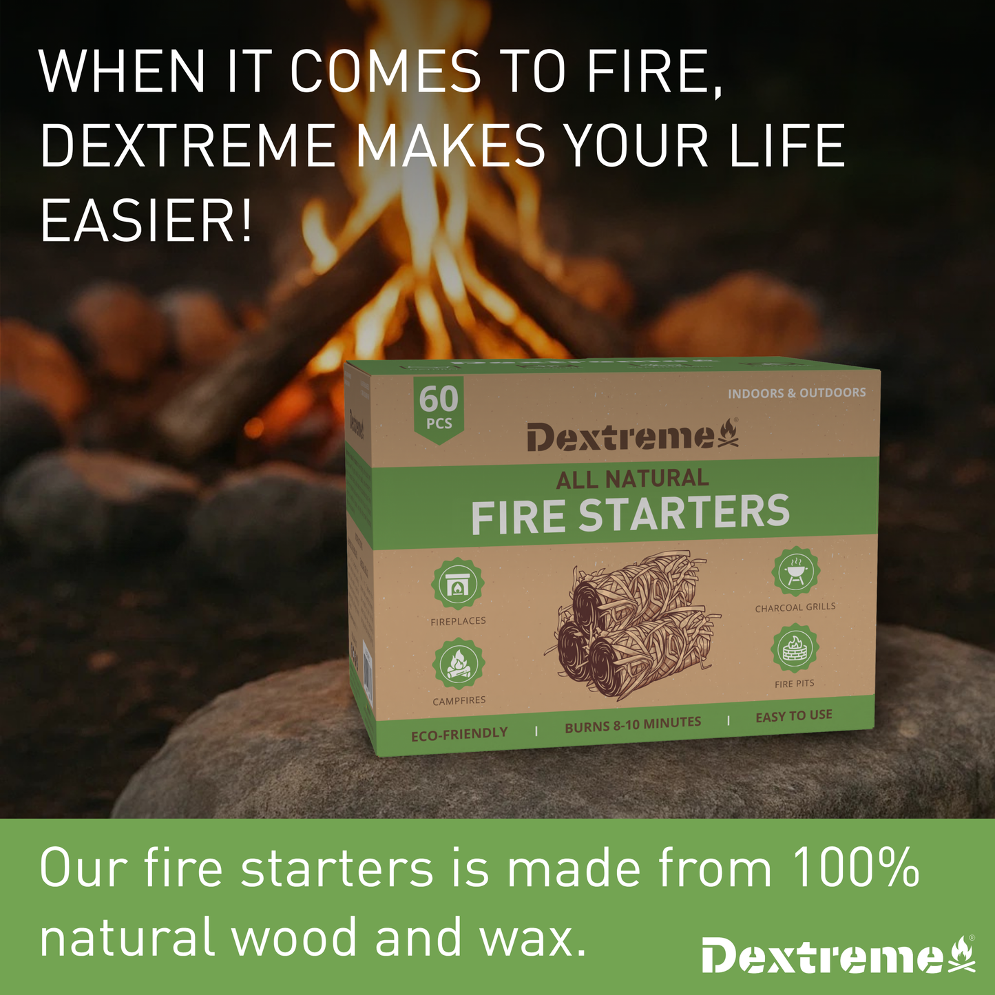 Allume Feu Naturel Dextreme 60 pcs