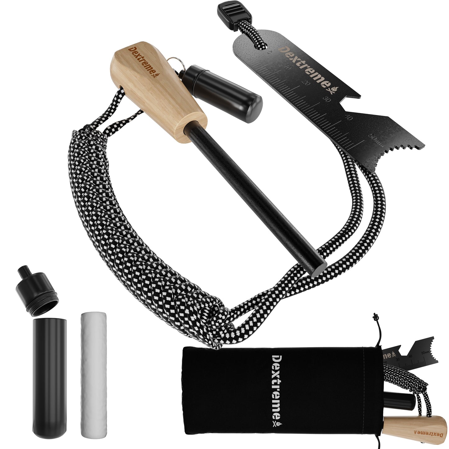 Dextreme Ferro Rod Flint Fire Starter Kit